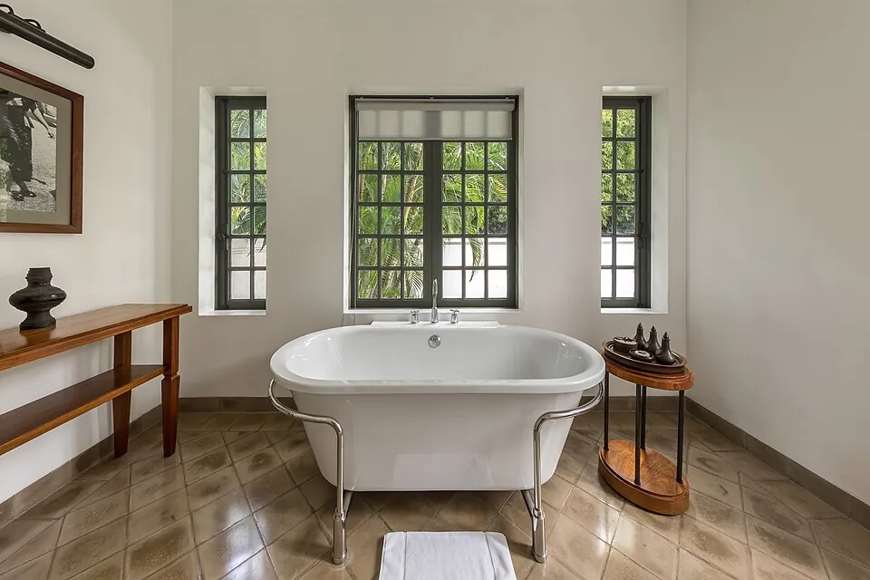 Bathtub of Khan Pool Suite in Amantaka luxury resort and hotel in Luang Prabang, Laos. Amantaka is one of the 34 properties operated by Aman