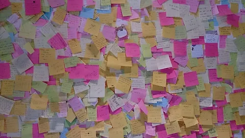 Sticky notes on the wall