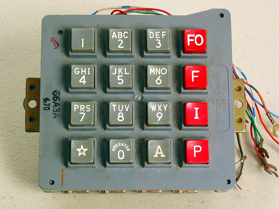 電話機の数字のボタン